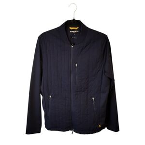 Bonobos Golf "The Elements" Navy Quilted Bomber Jacket with Zip Pockets Size M